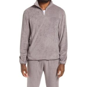 Daniel Buchler Mens XXL Plush Fleece‎ Quarter Zip Pullover Purple Soft